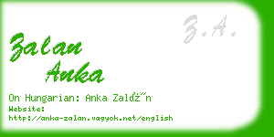 zalan anka business card